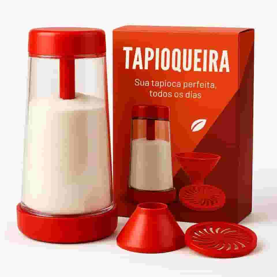 Tapioqueira Polvilhador para Tapioca – Peneira Manual para Farinha e Goma – Ideal para Tapioca, Panquecas e Receitas Saudáveis Armazena Farinha Goma de Tapioca- Linha Premium