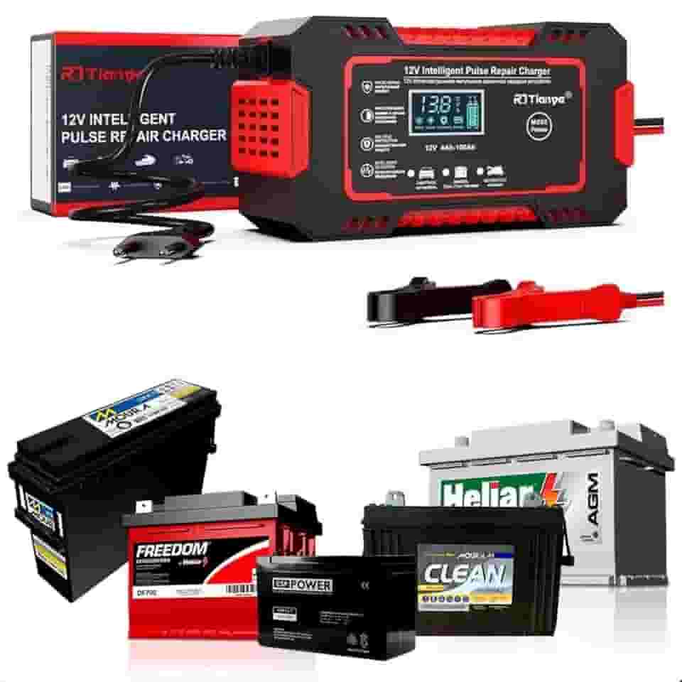Carregador Reparador Inteligente de Bateria 12V 100A para Carro, Moto e Caminhão | Bivolt com Proteção Contra Superaquecimento, Sobrecarga e Curto-Circuito