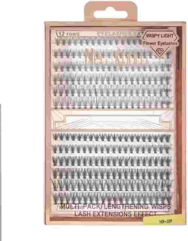 Kit Completo: Cola 30ml + CíLios PostiçOs 6d Mink - 240 Tufinhos Sem Nó, New Show, Volume Intenso(Cola 30ml+10P +20P)