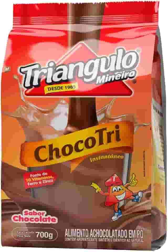 Achocolatado em Pó Chocotri, Embalagem de 700g, Triângulo.