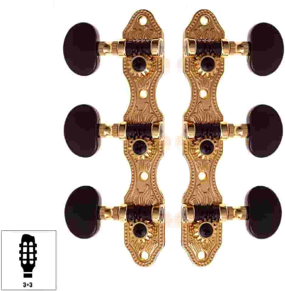 Jogo Tarraxas Pino Grosso Para Violão Nylon Dourada Rozini