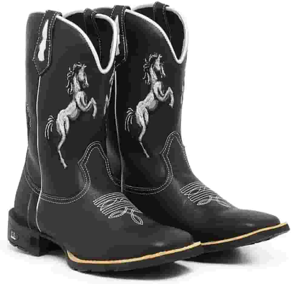 Bota Texana Feminina Com Bordado Cavalo Botina Country Texana