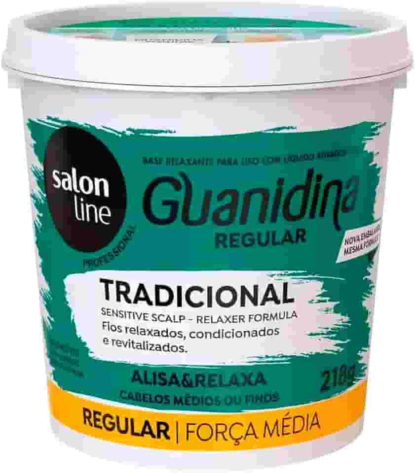 Salon Line Guanidina Tradicional Relaxante Capilar para Cabelos Médios e Finos, 218g
