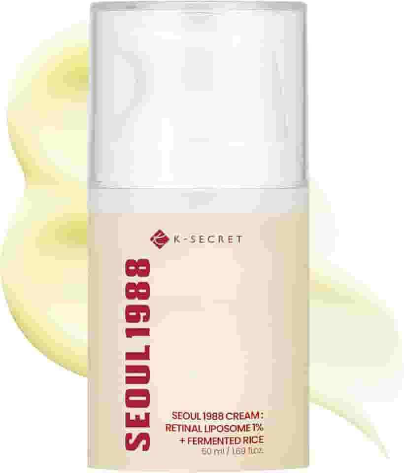 K-SECRET Creme de retina SEOUL 1988 – Formulado com lipossoma retiniano avançado 1% e extrato de arroz fermentado | Linhas finas diárias e cuidados com a textura da pele | Cuidados com a pele coreanos