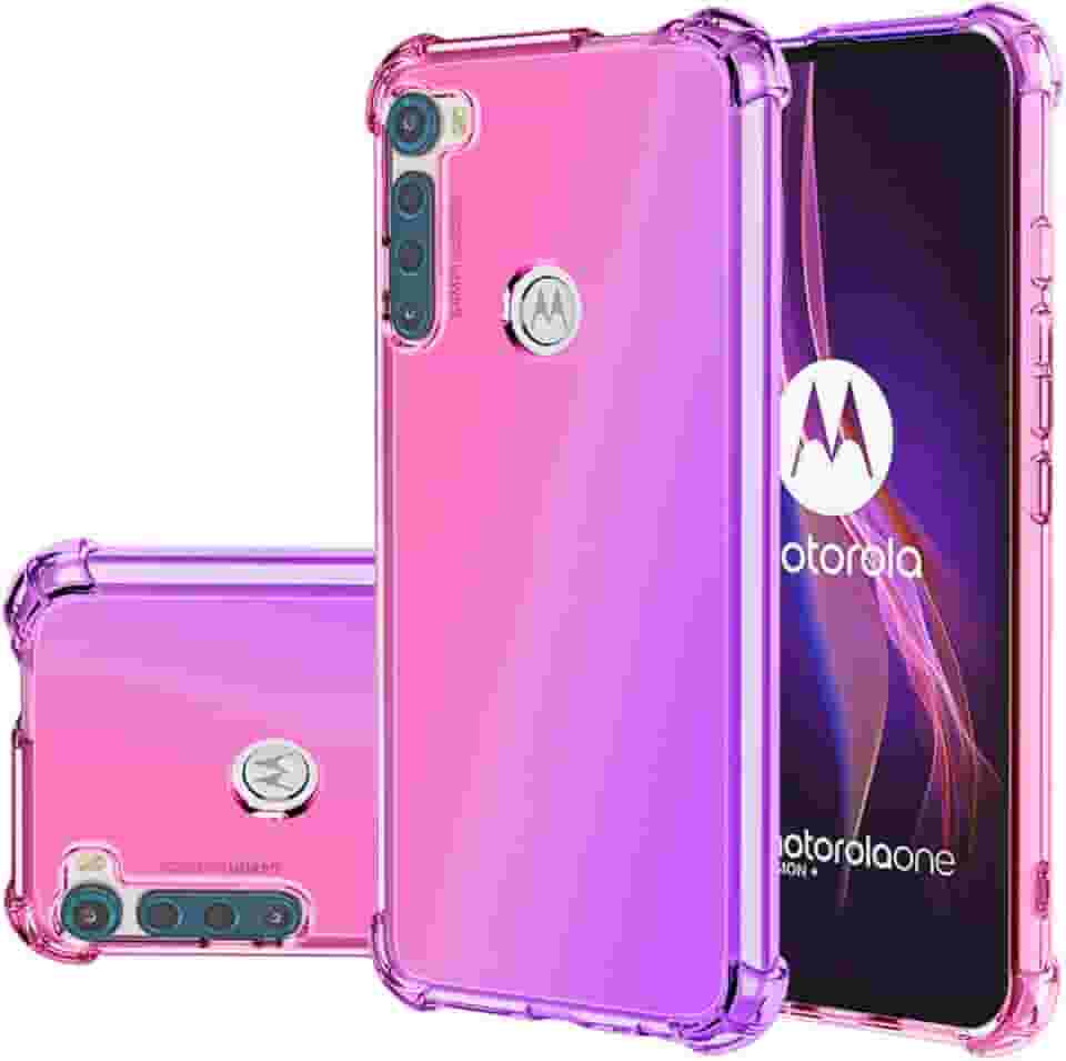 Capa para Moto One Fusion, Motorola One Fusion XT2073-2, capa protetora à prova de choque de TPU (rosa)