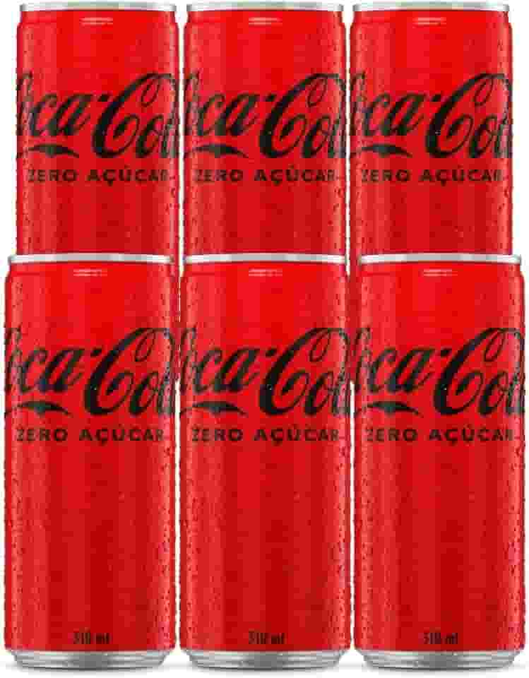 Pack de Coca Cola Sem Açúcar Lata 310ml 6 unidades