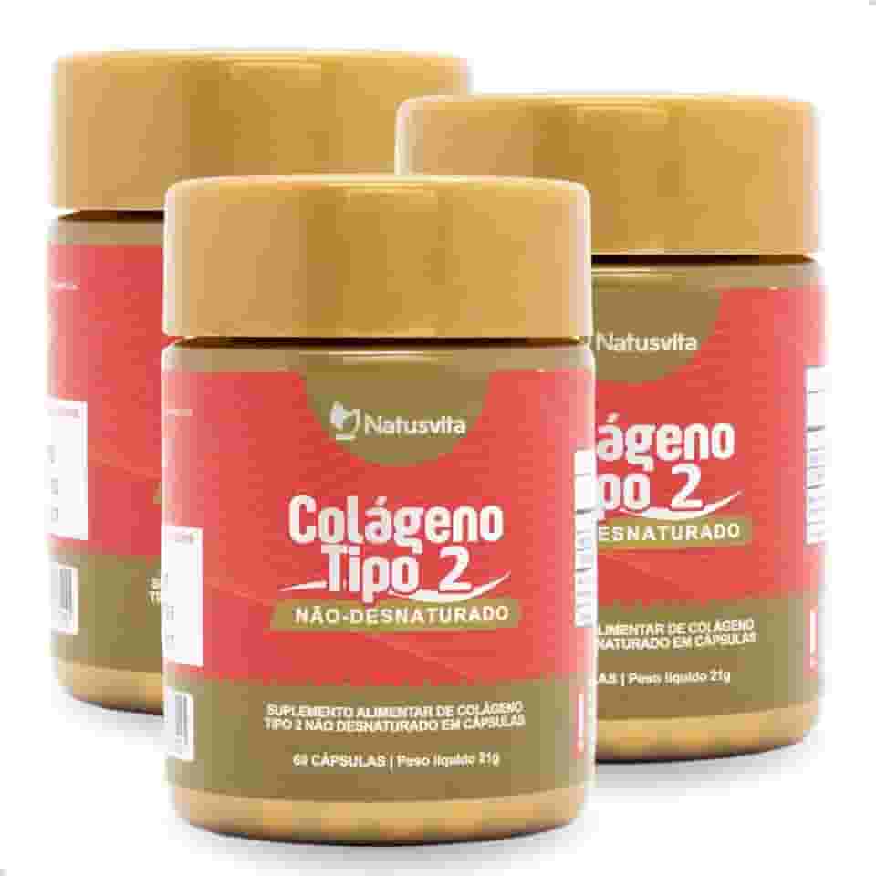 Colágeno Tipo 2 Não Desnaturado. 40mg por Cápsula. (Kit 3 und. 180 cápsulas)
