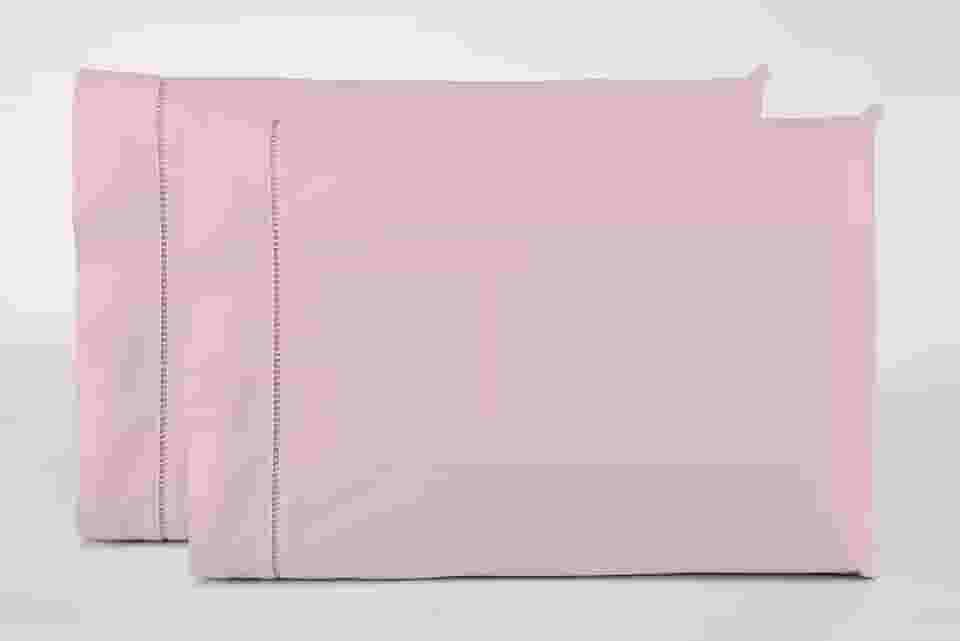 Kit 2 Fronhas Avulsas Percal 200 Fios Ponto Palito 100% Algodão (Pink)