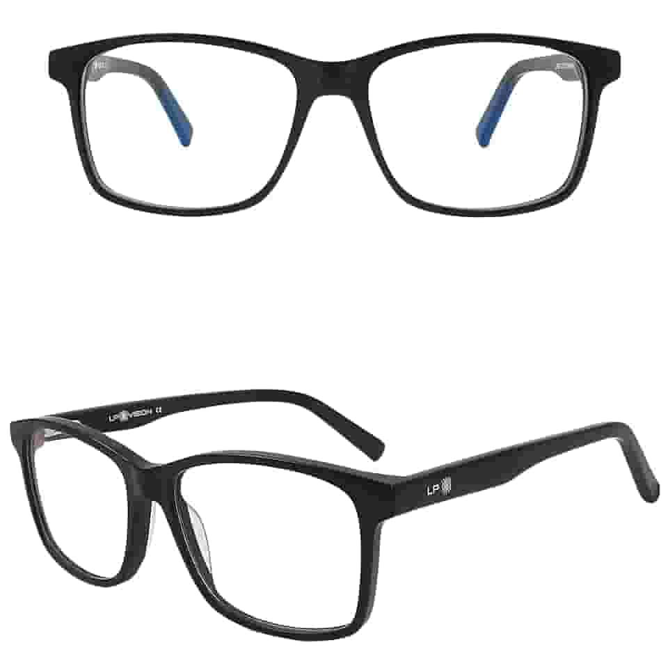 LP Vision - Óculos Gamer Com Filtro Bloqueador Anti Luz Azul Sem Grau - Computador & Celular & Descanso & Leitura - Preto