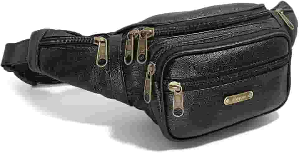 Pochete Masculina de Couro Legítimo Grande Espaçosa Cor:Marrom