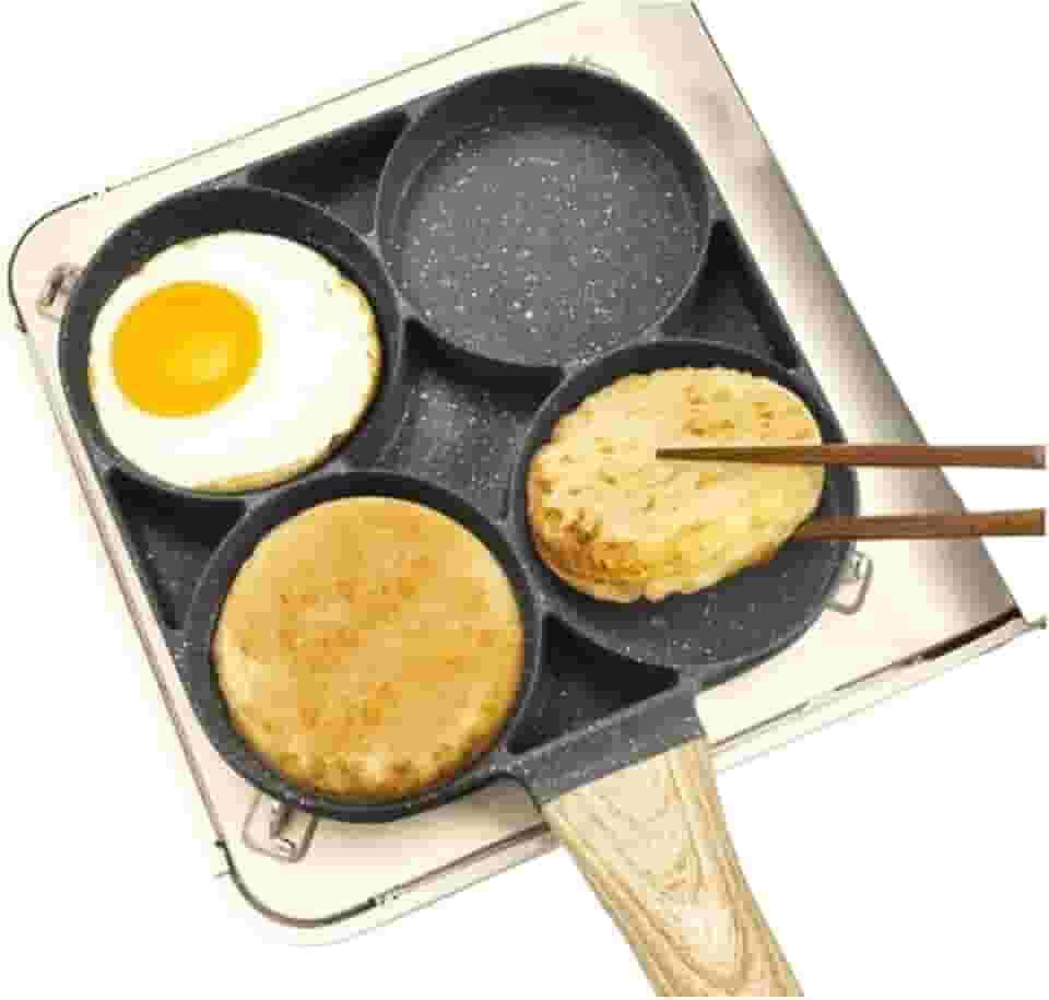 Frigideira Antiaderente 4 Partes Ovo Hambúrguer