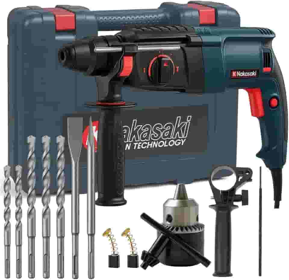 Martelete Rompedor Rotativo Furadeira 960W 12 Peças Ponteira Talhadeira Brocas (220, Volts)