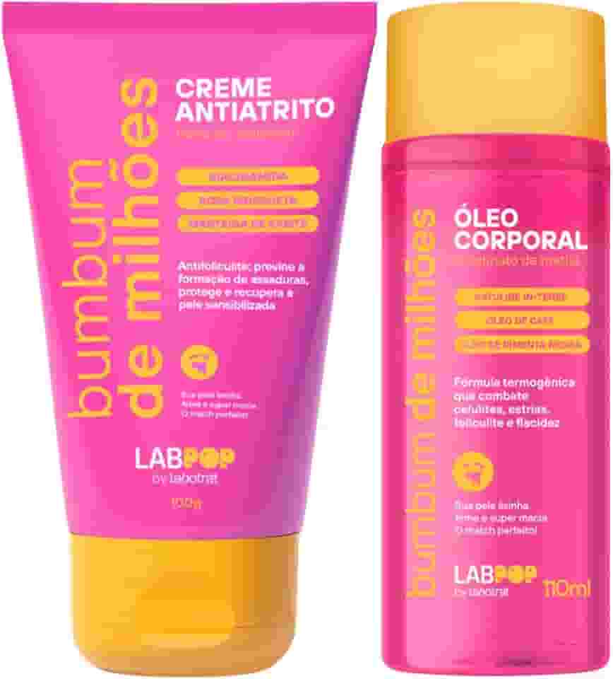 Kit Bumbum De Milhoes Creme Antiatrito E Foliculite + Oleo Corporal Termogenico Labotrat 110ml