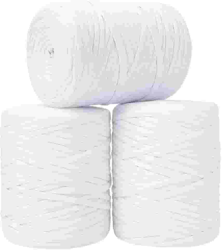 SYMEON Fio de Malha 1kg Ecologico Residual 140m Artesanato Crochê (Tons de branco)