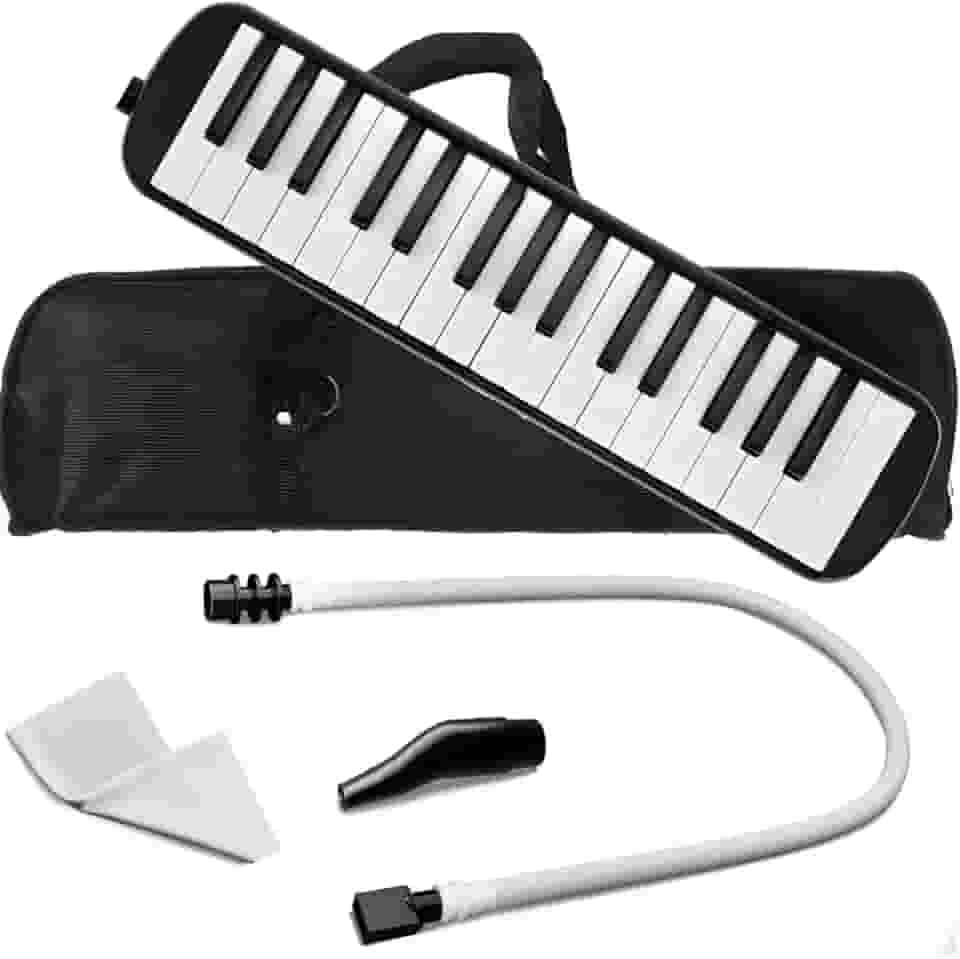 Escaleta Sonata 32 Teclas Profissional com Estojo, Melodica Preta Bertô Mangueira