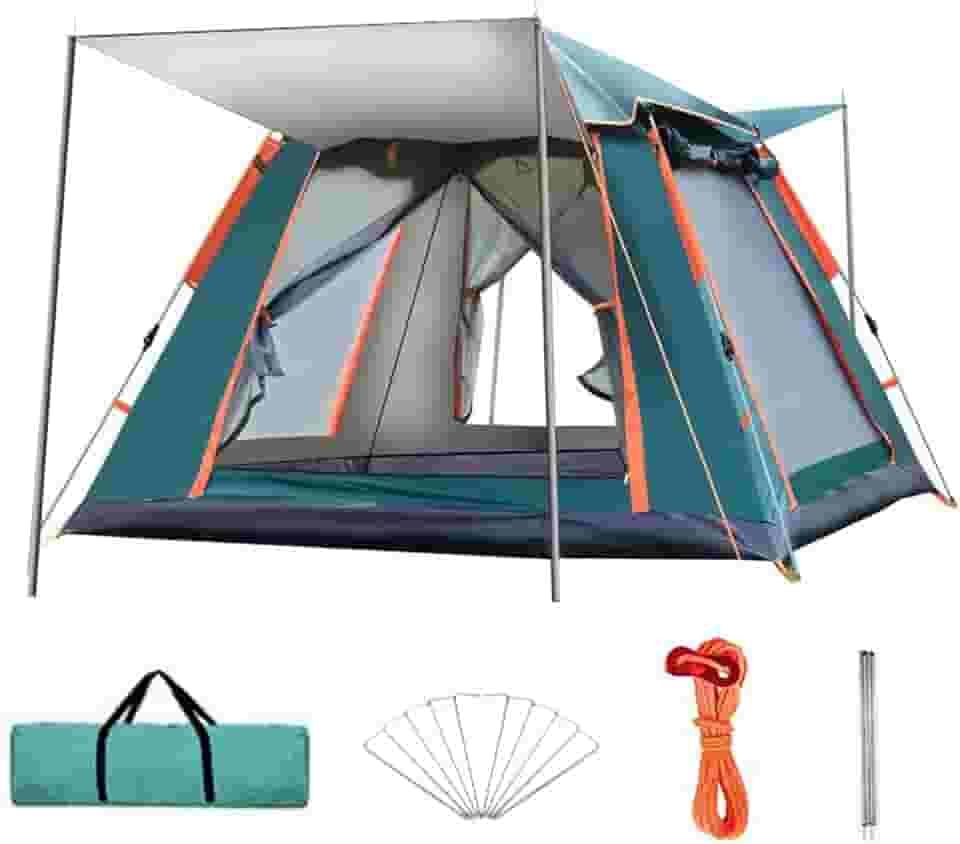 ANTUVI Barraca de Camping, Automático Fácil de Monta, para 2/3/4 Pessoas com Proteção Solar de Proteção Chuva e Vento Pode Acomodar Pequena Família