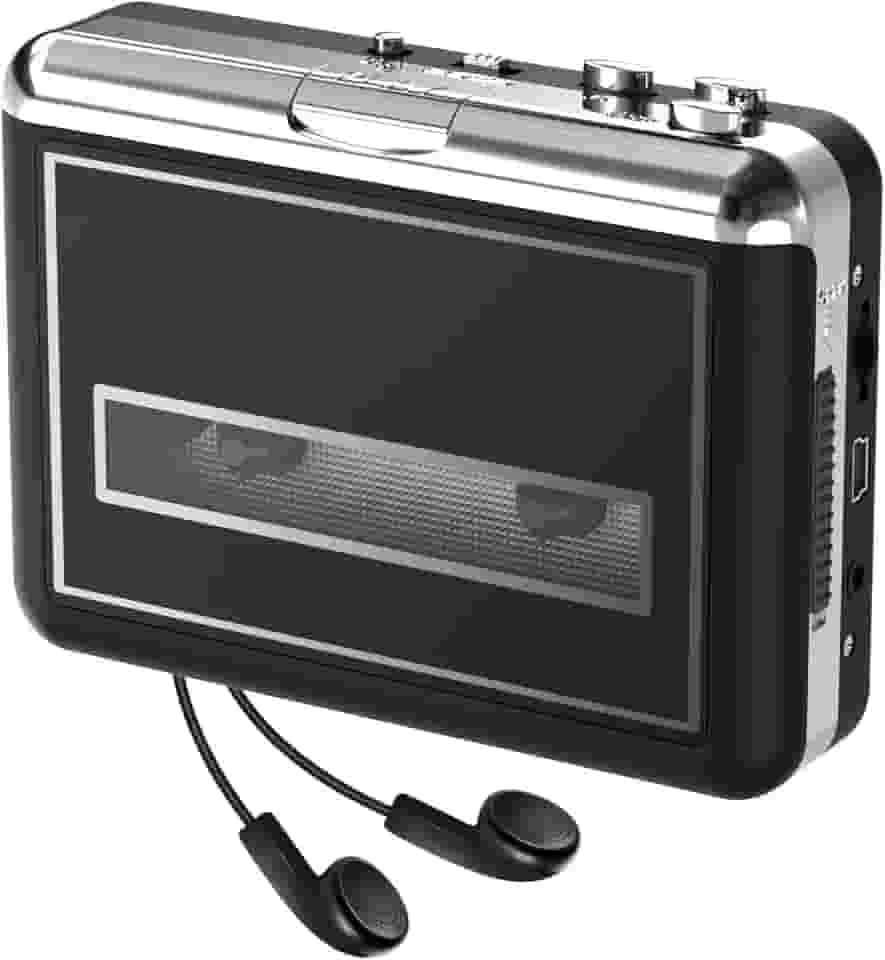 Leitor de cassetes – Gravador portátil compacto com fone de ouvido - Converta cassete de música de áudio para MP3 digital, compatível com laptop/PC/Mac - para entretenimento, viagens, esportes leves
