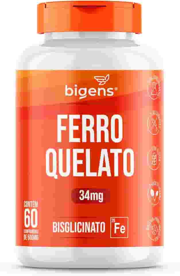 Ferro Quelato Bisglicinato 34mg, Bigens, 60 comprimidos (Unidade)