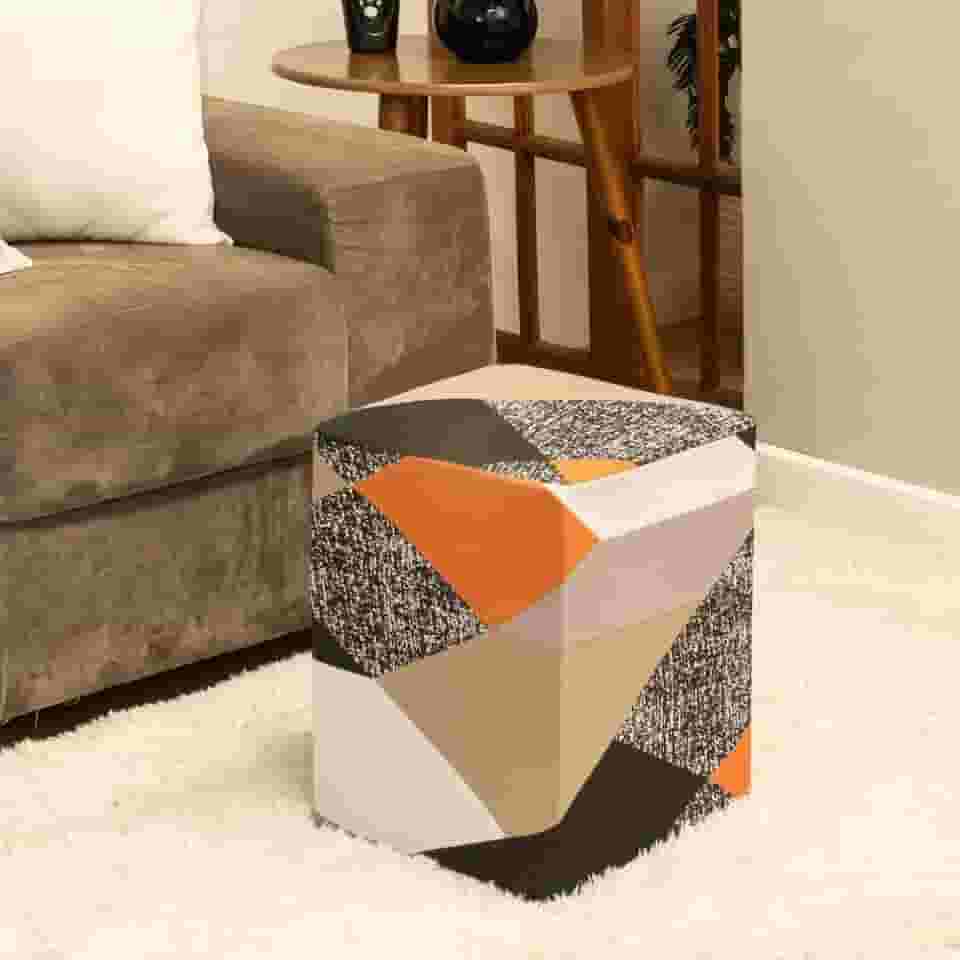 Capa para Puff Quadrado Plus Malha Coladinha Sueter Top 46 a 50 cm