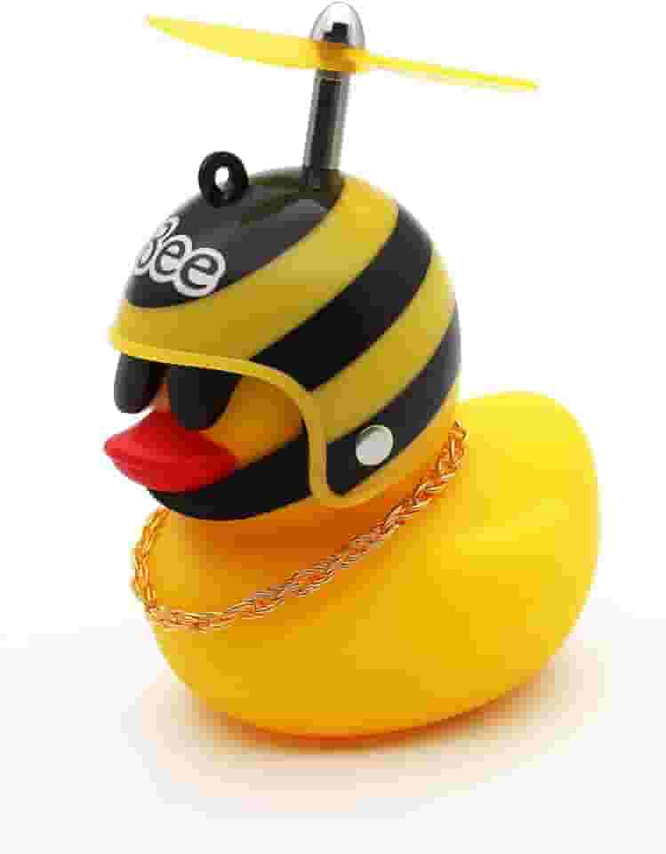 Patinho De Borracha Amarelo Para Moto Carro Bicicleta Infantil Com Capacete Enfeite Divertido Guidão Retrovisor (Moto/Bicicleta)