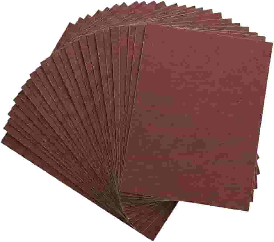 Lixa Grão 220 – Kit com 25 Folhas 22,5×27,5 cm – Acabamento Fino Profissional para Madeira, Massa Corrida, Gesso e Pintura