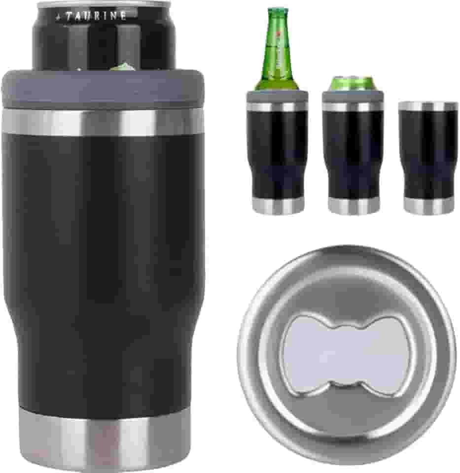 Copo termico com abridor e tampa, Copo termico para cerveja chopp bebidas gelada e quente copo multu uso (Preto)
