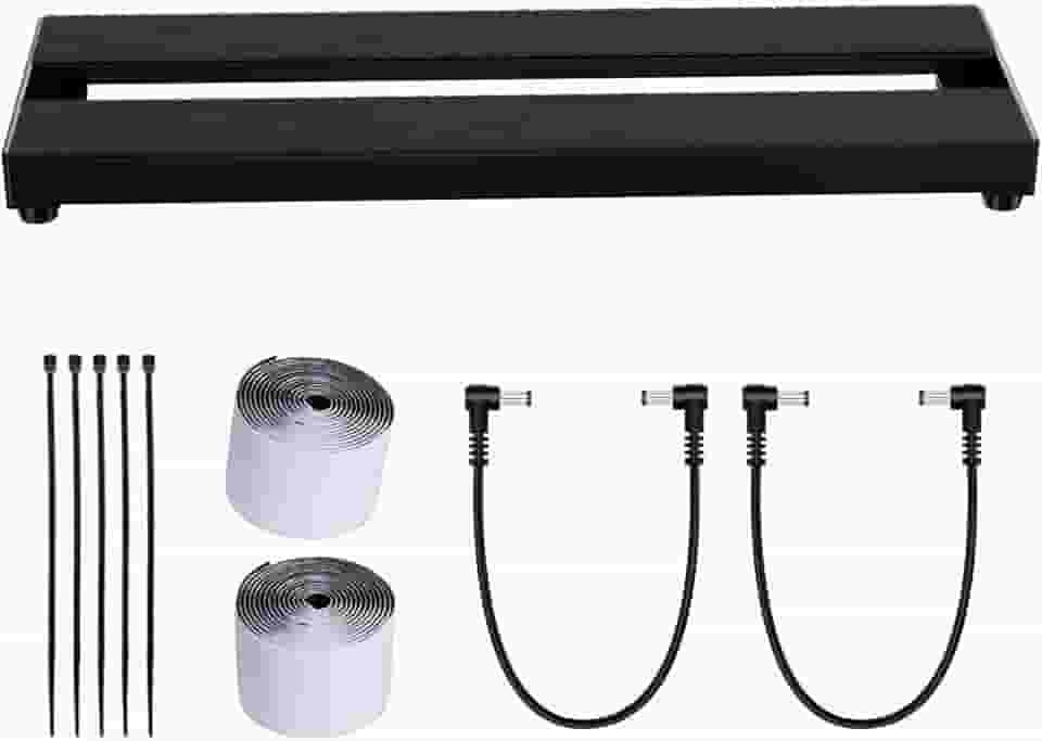 Pedaleira de guitarra de 14/16 polegadas pequena: alumínio anodizado duro, leve, mas ultrarresistente e resistente a arranhões, placa portátil pronta para estrada para 3-5 pedais (16 polegadas)