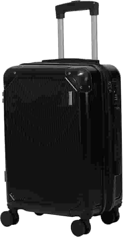 Mala de Viagem de BORDO com Zíper EXPANSÍVEL 10Kg Rígida Padrão ANAC com 4 Rodas duplas 360° Porta Copo Cadeado AntiFurto Leve Resistente Espaçosa (Preta)