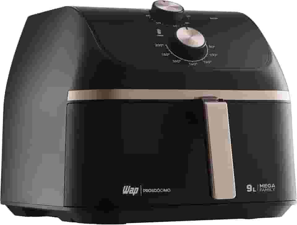 WAP Fritadeira Air Fryer MEGA FAMILY 9 Litros com Cesto Amplo e Circulação de Ar 360°, Timer Sonoro 1900W 220V