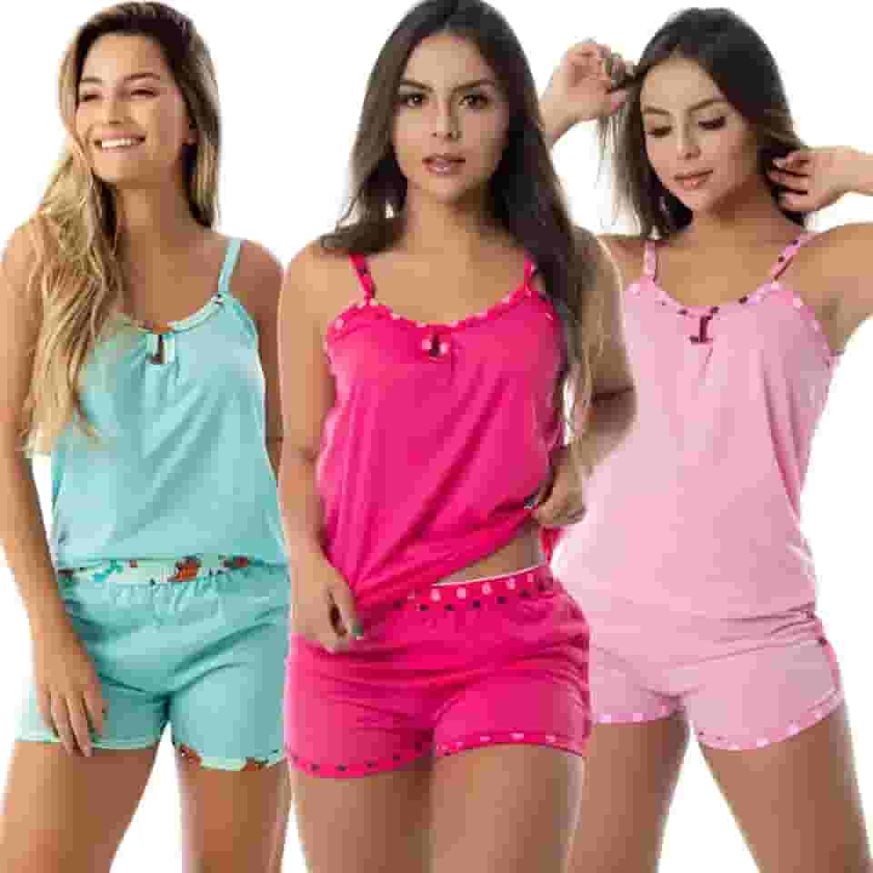 Kit com 3 Baby Doll Malha Conforto | Pijama Verão Joice