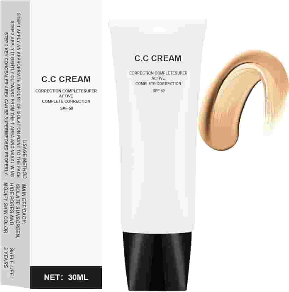 Cc Cream autoajustável para pele madura, ajuste de tom de pele CC creme FPS 50, para mulheres mais velhas - cor natural