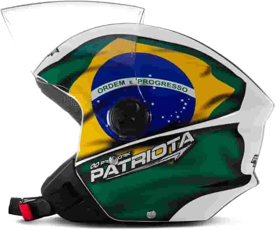 Pro Tork Capacete New Liberty Three Patriota 56 Branco/Verde