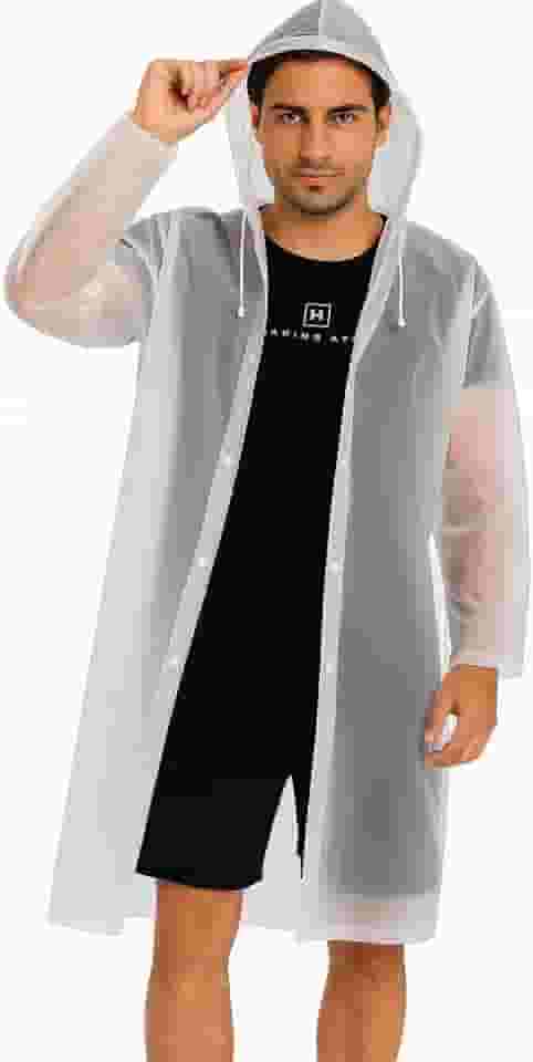 Capa de Chuva Reutilizável Transparente – EVA Premium, Leve, à Prova D’Água e Dobrável – Capa de Chuva Adulto Unissex para Shows, Viagens, Caminhadas