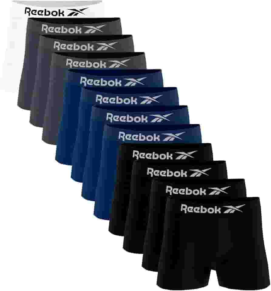 Kit 12 Cuecas Boxer Reebok Masculinas Microfibra Adulto Box Sem Costura