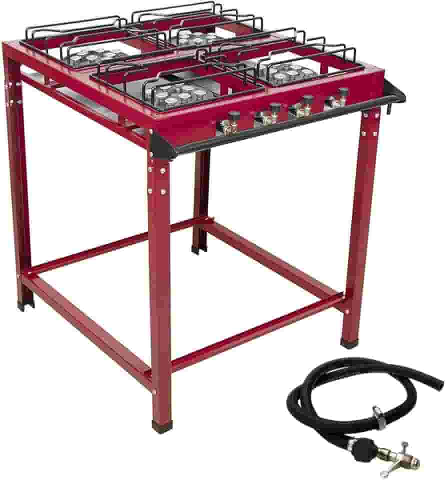 Fogão Industrial Grande 4 Bocas Alta Pressão ROA c/Mangueira