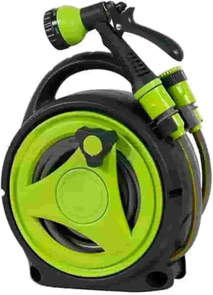 Mangueira com Carretel Portátil 10 Metros – Para Jardim, Limpeza Doméstica e Automotiva – Leve e Fácil de Usar