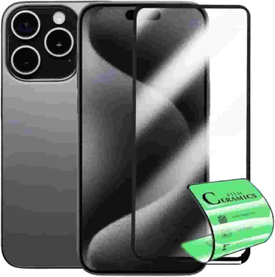 Película Protetora em Cerâmica 9D para iPhone 15 Pro, Anti-Impressão Digital