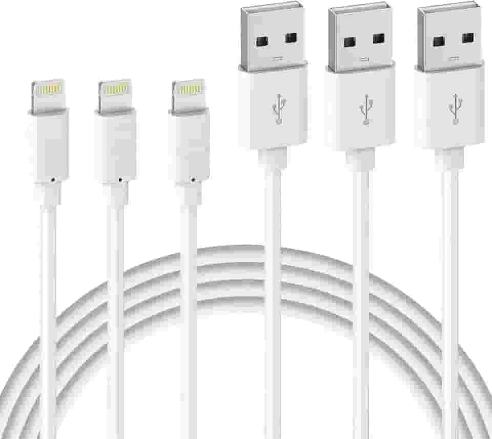 Quntis Cabo iPhone 2m [Certificado MFi], Kit 3 Cabo USB A para Lightning, Cabo de Carregamento Rápido Compatível com iPhone 14 13 12 11 Pro Max X 8 7 6 Plus SE iPad Airpods, Branco