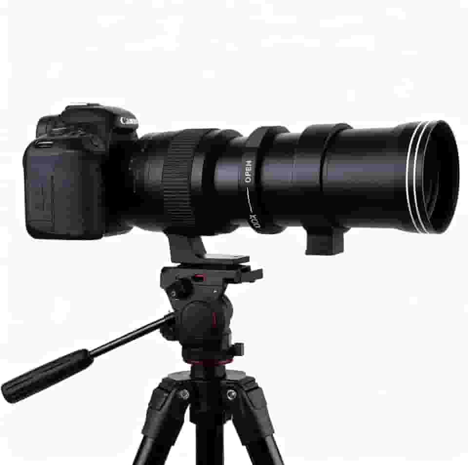 Andoer Lente teleobjetiva zoom manual 420-800 mm f/8.3 para Canon EOS Rebel SL2 SL1 T3 T3i T4i T5 T5i T6 T6i T6s T7 T7i 4000D 6D 7D 60D 70D 77D 80D 5D II/III/IV 550D 650D 650D D