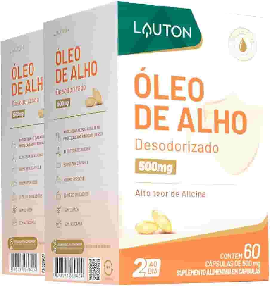 Óleo de Alho, Lauton, com alicina 60 Cápsulas, 2 Unidades