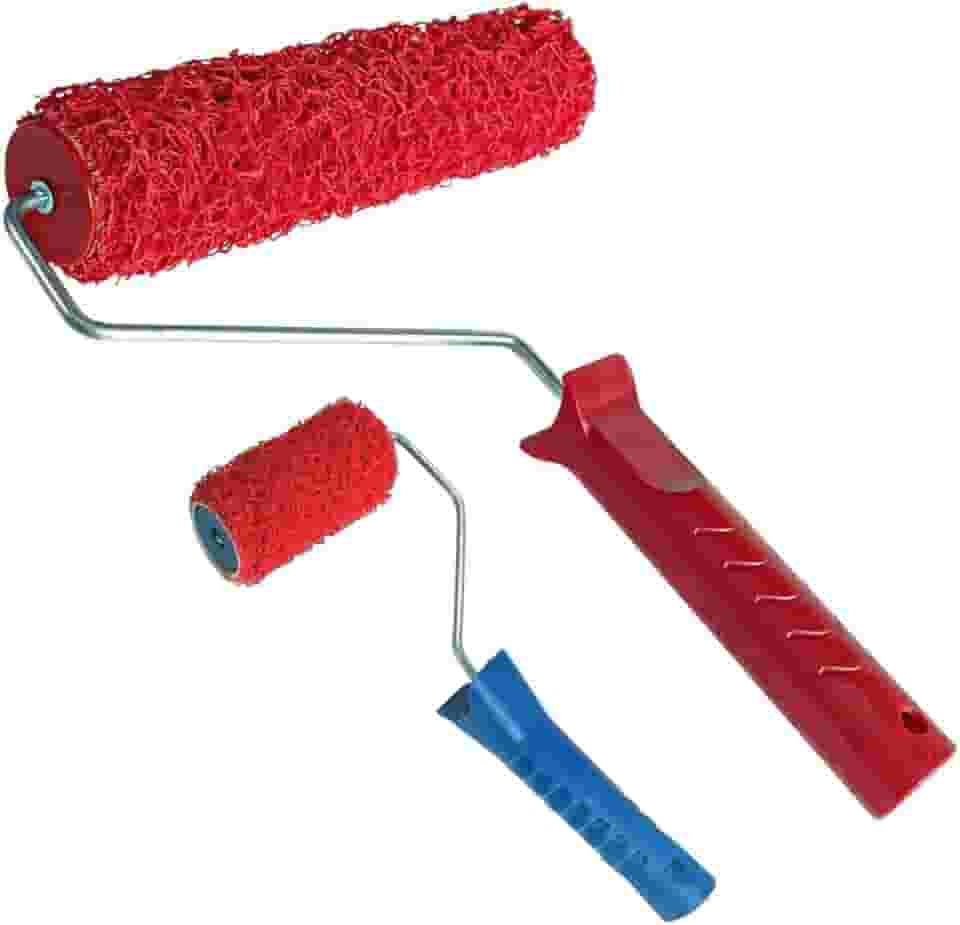 Kit Rolo Textura Cabelo de Anjo com Cabo 23cm e 9cm Ideal Para Efeitos Rústico Aplicação de Argamassa Massa Corrida