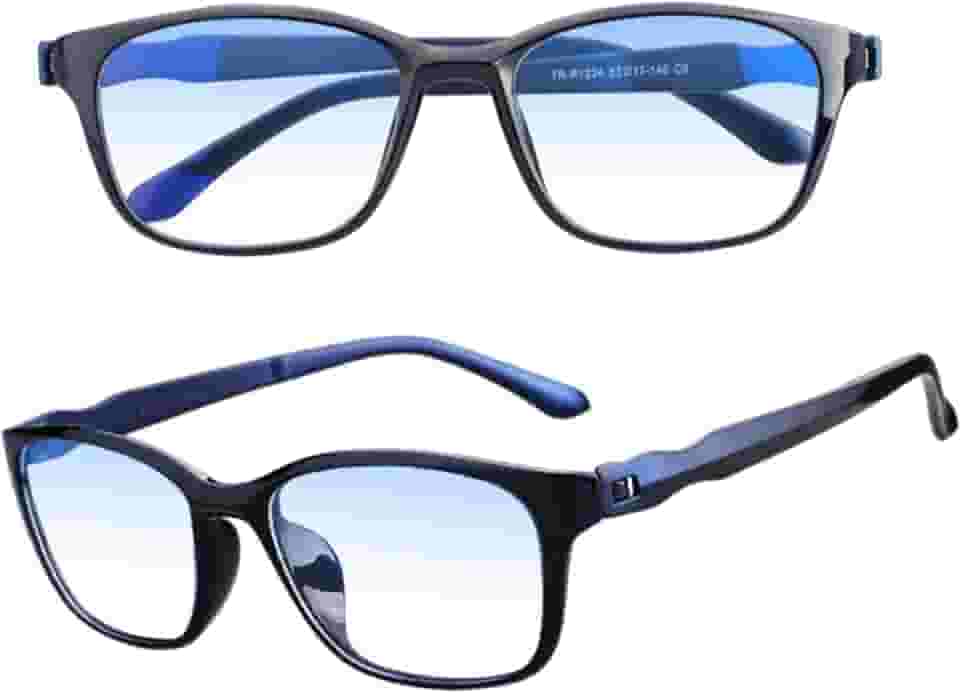 Óculos Anti Luz Azul Confortável Leve TR90 Bloqueador Blue Ray Sem Grau Celular Blocker Proteção Contra os Raios Azuis Telas Computador TV Matte Blue + Estojo com forro Duplo DAFALUI