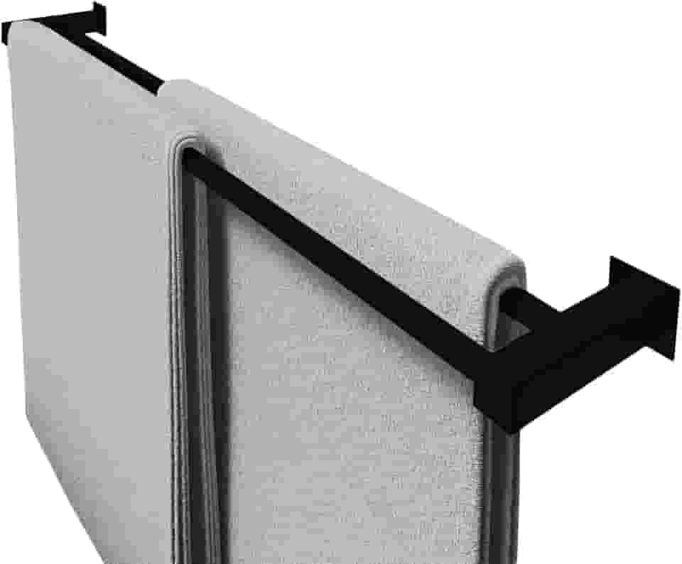 Toalheiro Duplo Inox Preto Fosco 60cm De Banheiro [Q-TD60PF]