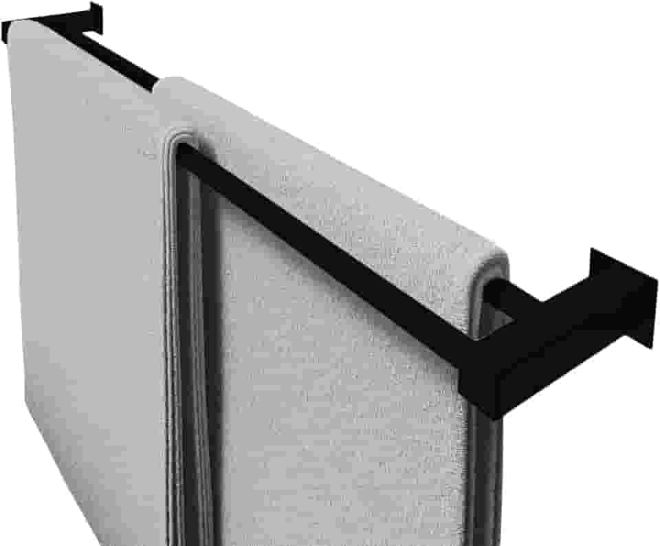 Toalheiro Duplo Inox Preto Fosco 60cm De Banheiro [Q-TD60PF]