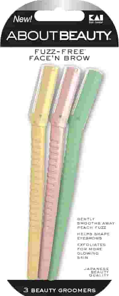 Face N Brow – 3 tratadores de beleza para remoção de pelos, ideais para barbear, esfoliar, dermaplaning e modelagem de sobrancelhas, aço japonês remove suavemente pelos faciais