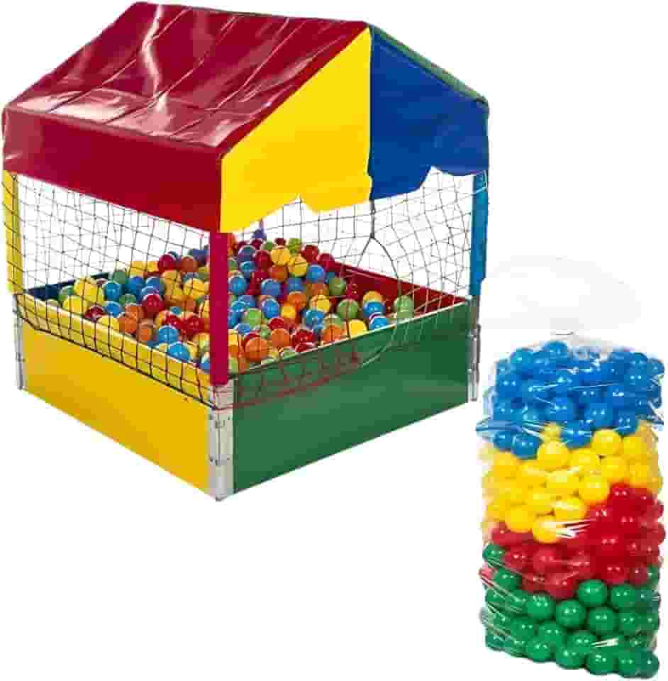 Genérico Piscina de Bolinhas Quadrada Premium 1,00m + 500 Bolinhas para Crianças