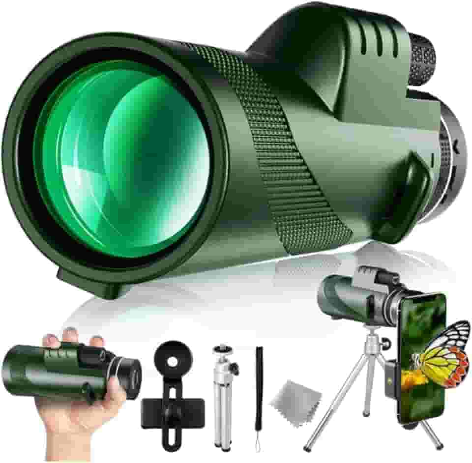 Luneta Telescópio Profissional 40X60, com Tripé e Suporte para Smartphone, Lente BAK-4, Alta Definição para Observação de Pássaros e Natureza