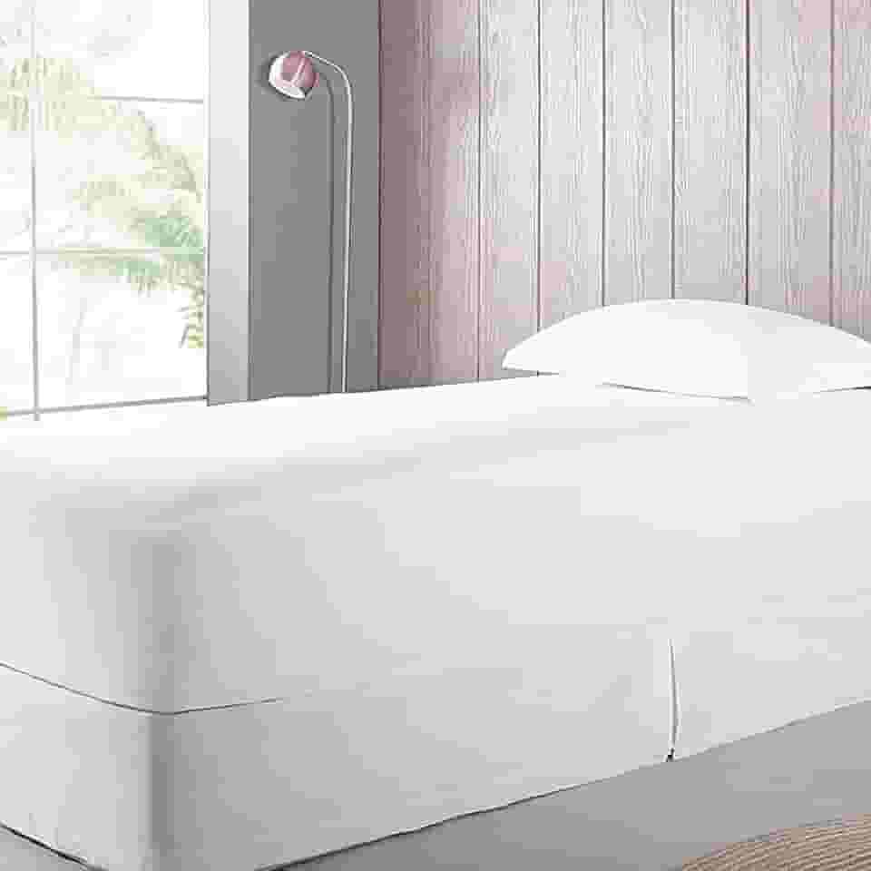 Buddemeyer Protetor de Colchão Solteiro Maison II Algodão Branco