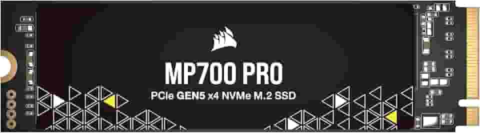 Corsair MP700 PRO 2TB M.2 PCIe Gen5 x4 NVMe 2.0 SSD – M.2 2280 – Leitura sequencial de até 12.400 MB/s – TLC NAND de alta densidade – Preto