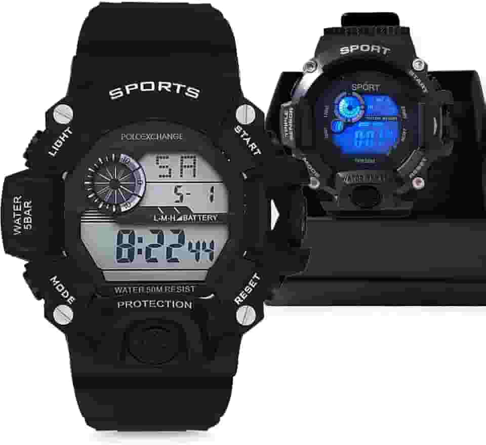 Relógio Esportivo Multifuncional Masculino Genérico - Esportes Aquáticos, Corrida, Caminhada - Resistente à Água, Cronômetro, Alarme, Luminoso